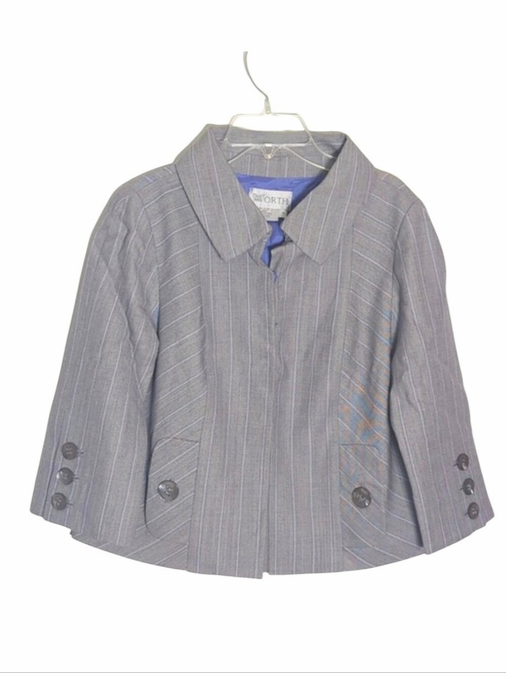 Worth Womens Blazer Jacket 100% Wool Blazer Quiet Luxury Elegant Ladylike Size 8